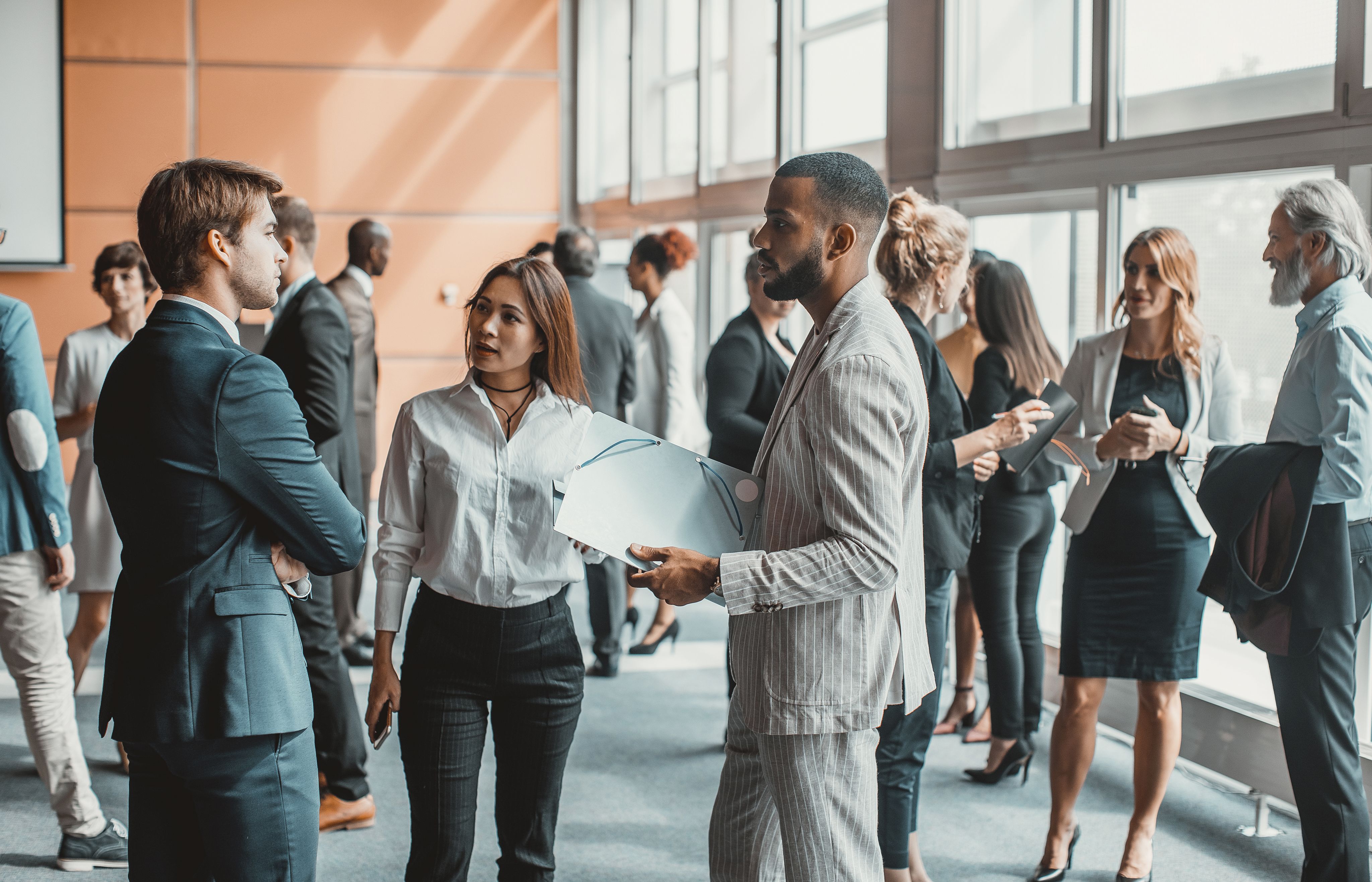 Man working at a computer in an office.
